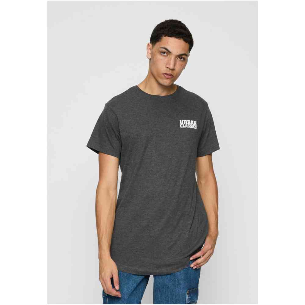 Urban Classics - Shaped Long with Urban Classic Print Heren Tshirt - Grijs
